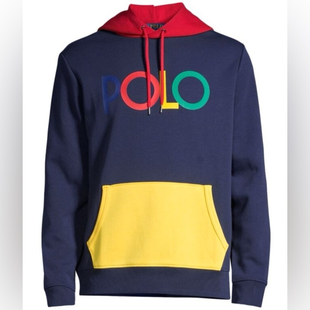 Polo Ralph Lauren Girl’s Colorblock Cotton Sweatshirt Logo Hoodie Size XL (16)